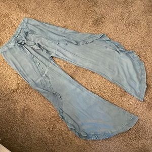Denim Colored Flare Pants